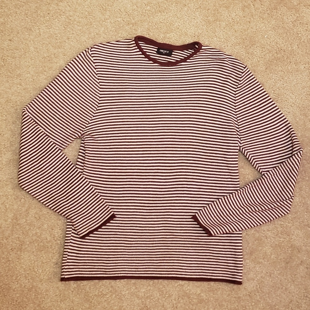Burgendy Striped Sweater | M | Forever 21